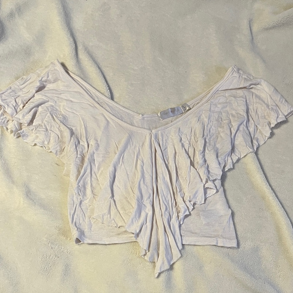 Elegant Cream Ruffle Top